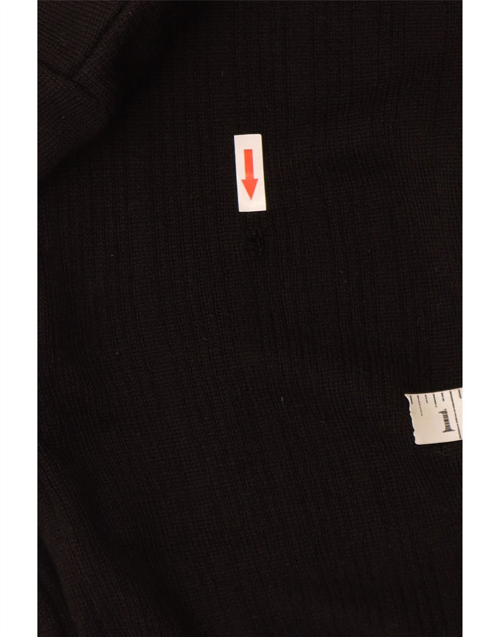Cardigan Vintage pentru bărbați, lână mică, neagră