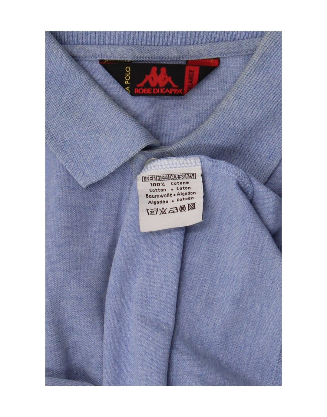 Cămașă polo pentru bărbați KAPPA cu mânecă lungă, mare, albastru, bumbac