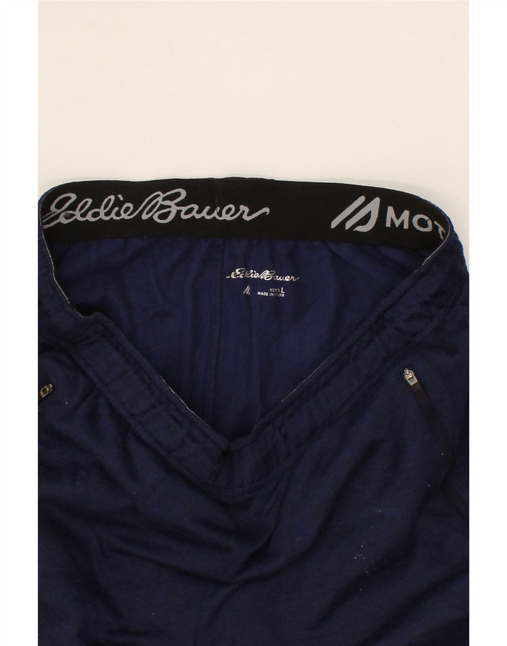 EDDIE BAUER Mens Tracksuit Trousers Joggers Large  Navy Blue Polyester Vintage Eddie Bauer and Second-Hand Eddie Bauer from Messina Hembry 