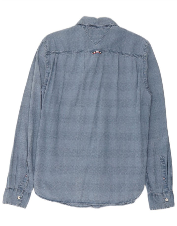 Cămașă pentru bărbați Tommy Hilfiger, cu ajustare normală, din bumbac geometric, albastru mic