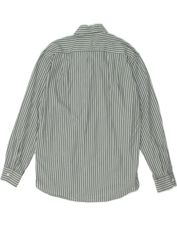 ROCCOBAROCCO Mens Shirt Size 16 1/2 42 Large Grey Striped Cotton