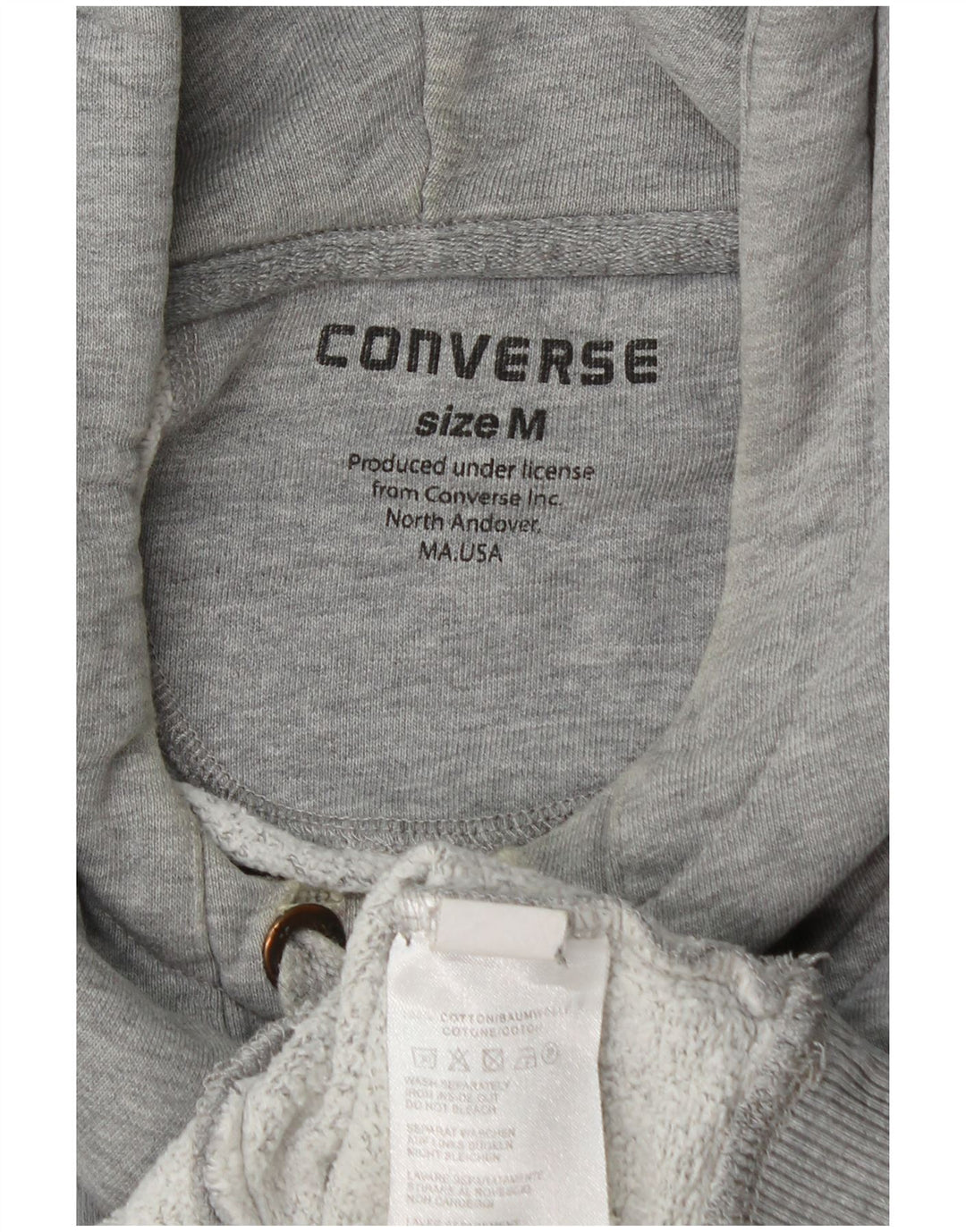 Pulover pentru bărbați Converse Graphic Hoodie, bumbac cu pete, gri mediu