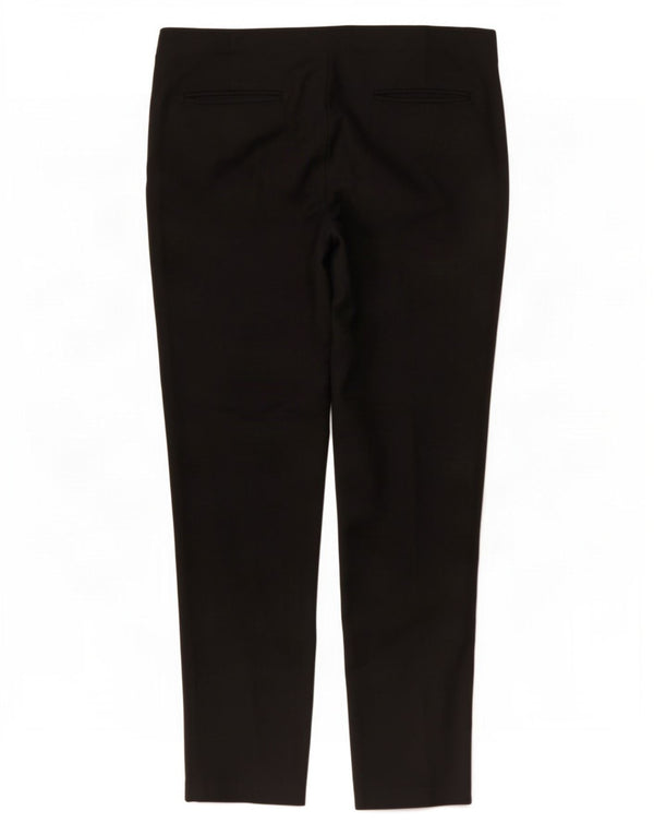 Zara Womens Slim Casual Trousers Large W30 L28 Black Cotton