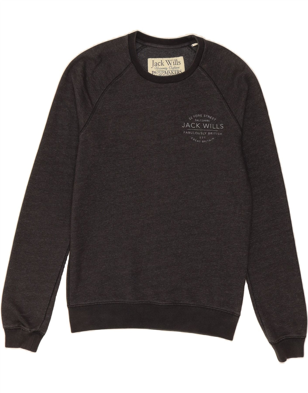 JACK WILLS Mens Sweatshirt Jumper XS Grey Cotton Vintage Jack Wills and Second-Hand Jack Wills from Messina Hembry 