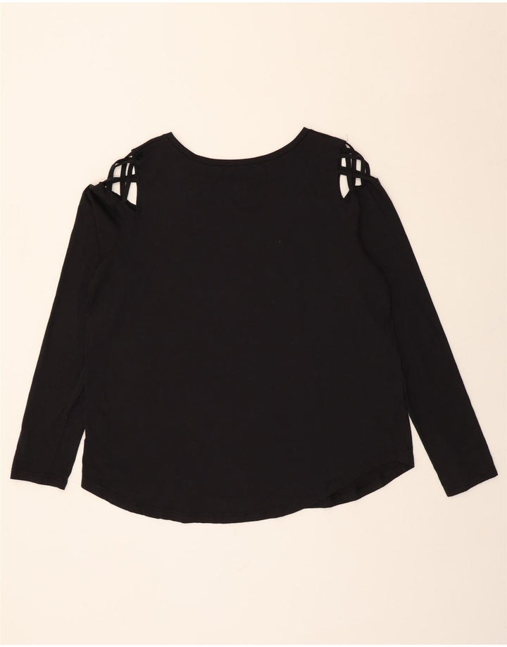 REEBOK Womens Top Long Sleeve UK 16 Large Black Polyester Vintage Reebok and Second-Hand Reebok from Messina Hembry 