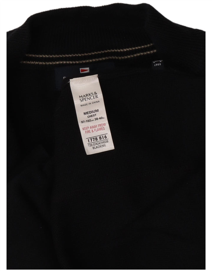 Pulover Cardigan Blue Harbour pentru bărbați Marks & Spencer, bumbac mediu albastru bleumarin