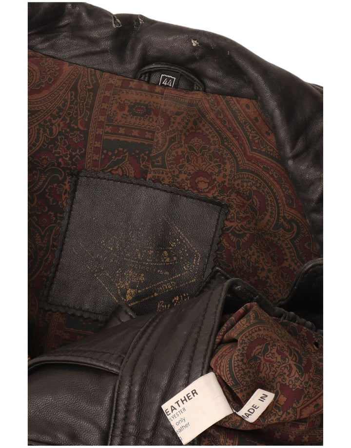 Jachetă de piele vintage pentru bărbați UK 44 2XL din piele neagră