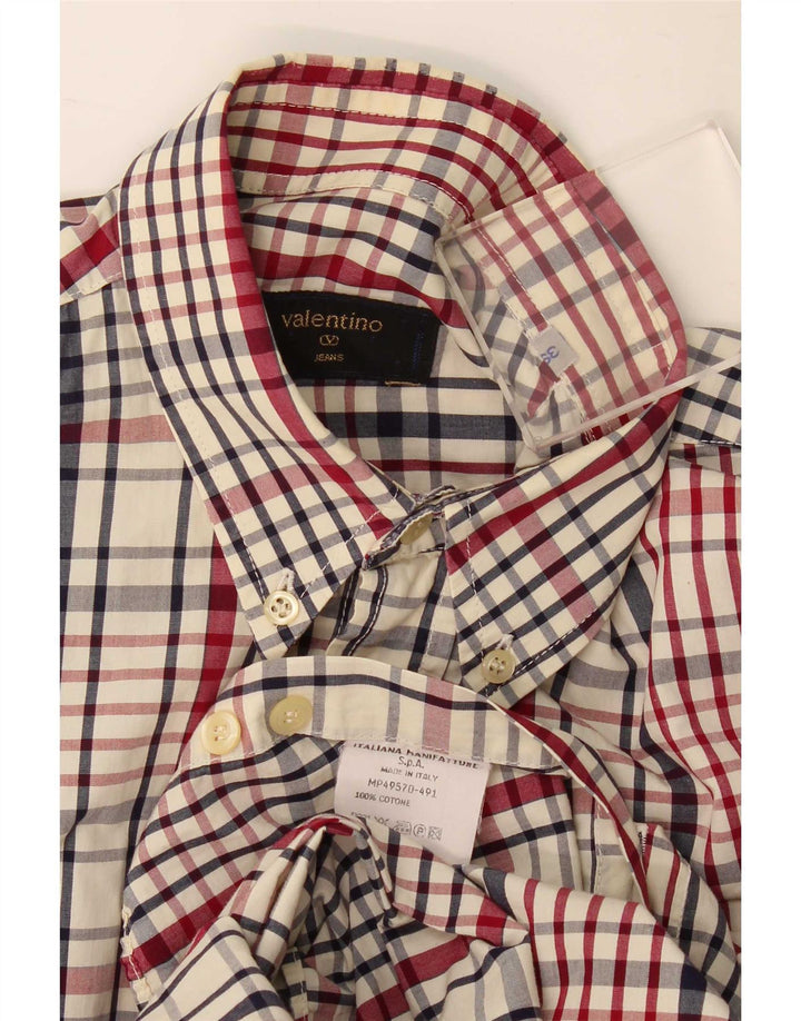 Camasă bărbați Valentino Mărimea 39 Bumbac cu carouri, multicoloră, medie