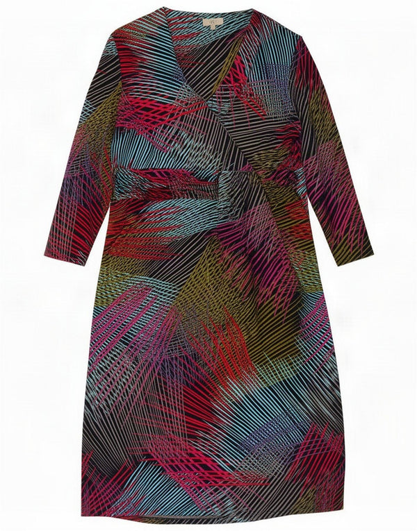 CC Rochie teacă cu model abstract pentru femei UK 14 Medium Multicolor