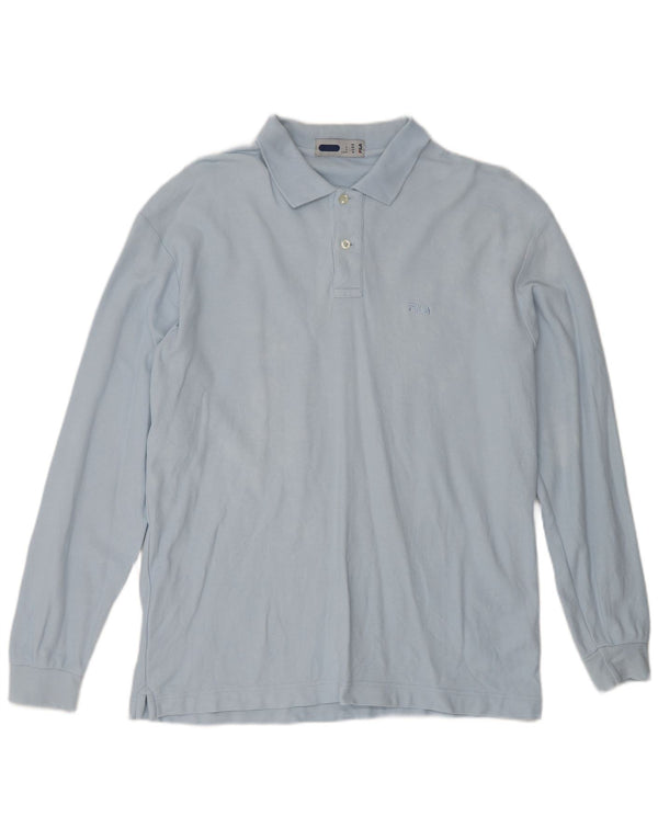 Cămașă polo cu mânecă lungă pentru bărbați FILA IT 50, bumbac albastru mediu