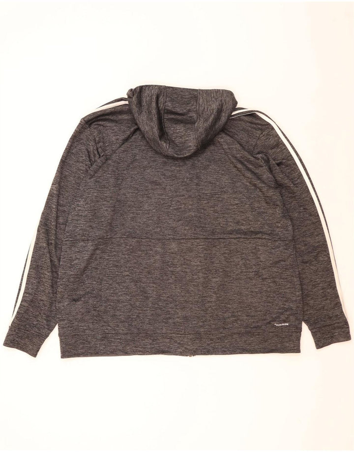 Pulover ADIDAS Climalite pentru bărbați, cu fermoar, poliester striat 2XL