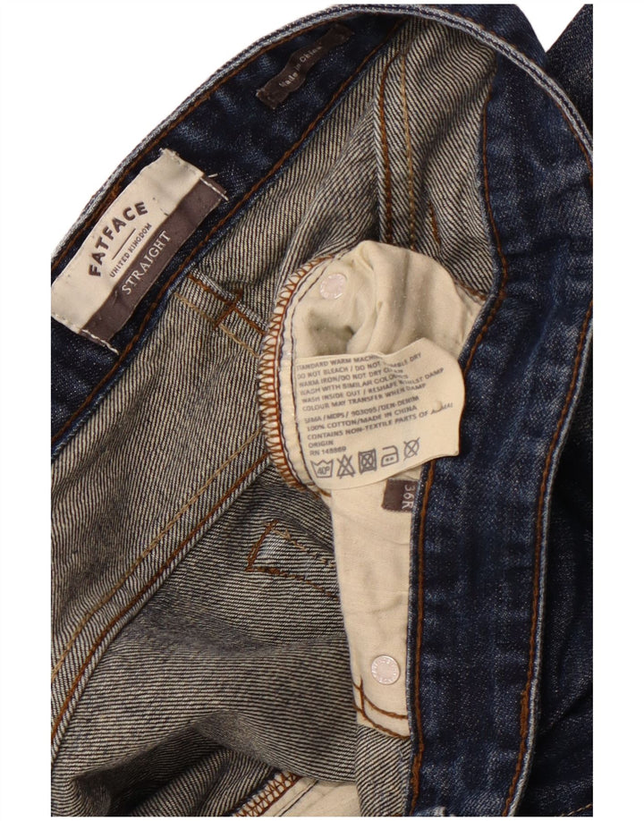 FAT FACE Blugi drepti pentru bărbați, cu spălare acidă, cu ajustare normală, W36 L31, bumbac albastru