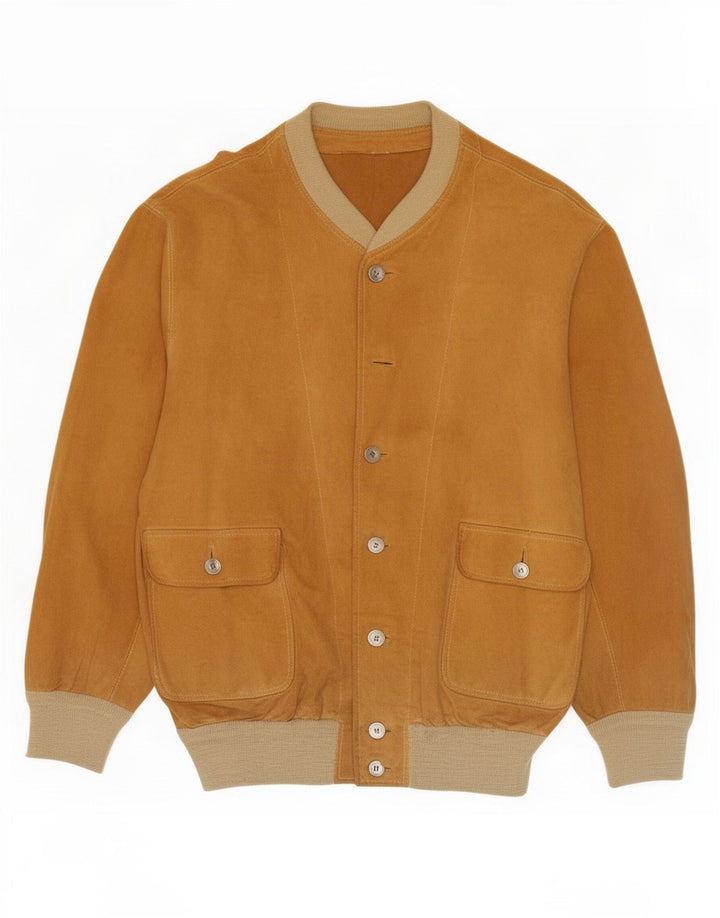 Bomber Vintage pentru bărbați din piele intoarsa UK 38 Maro Mediu