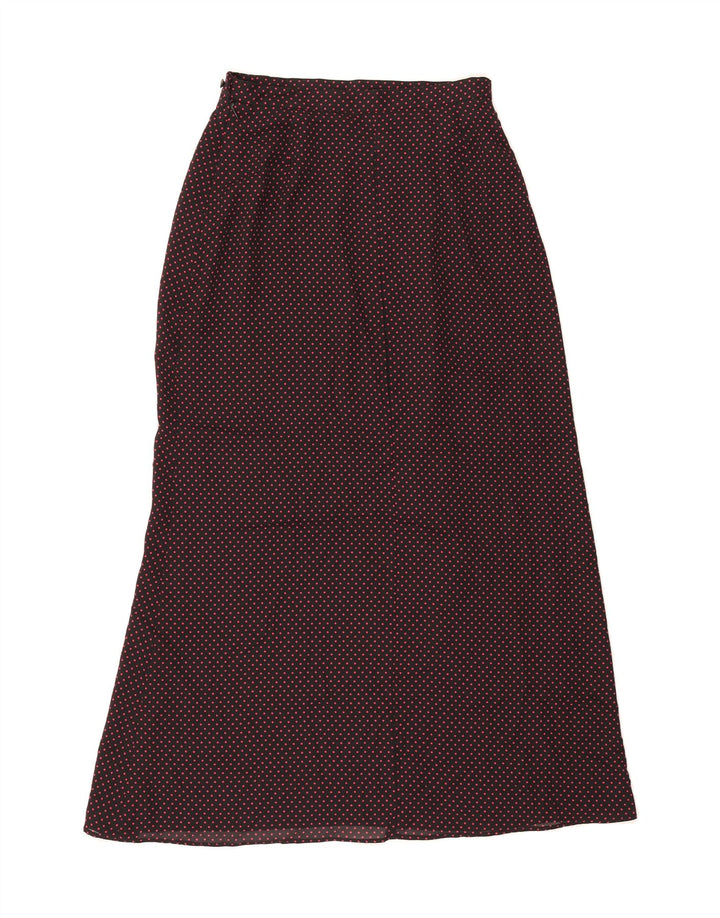 JAEGER Womens Maxi Skirt UK 8 Small W26 Black Polka Dot Polyester Vintage Jaeger and Second-Hand Jaeger from Messina Hembry 