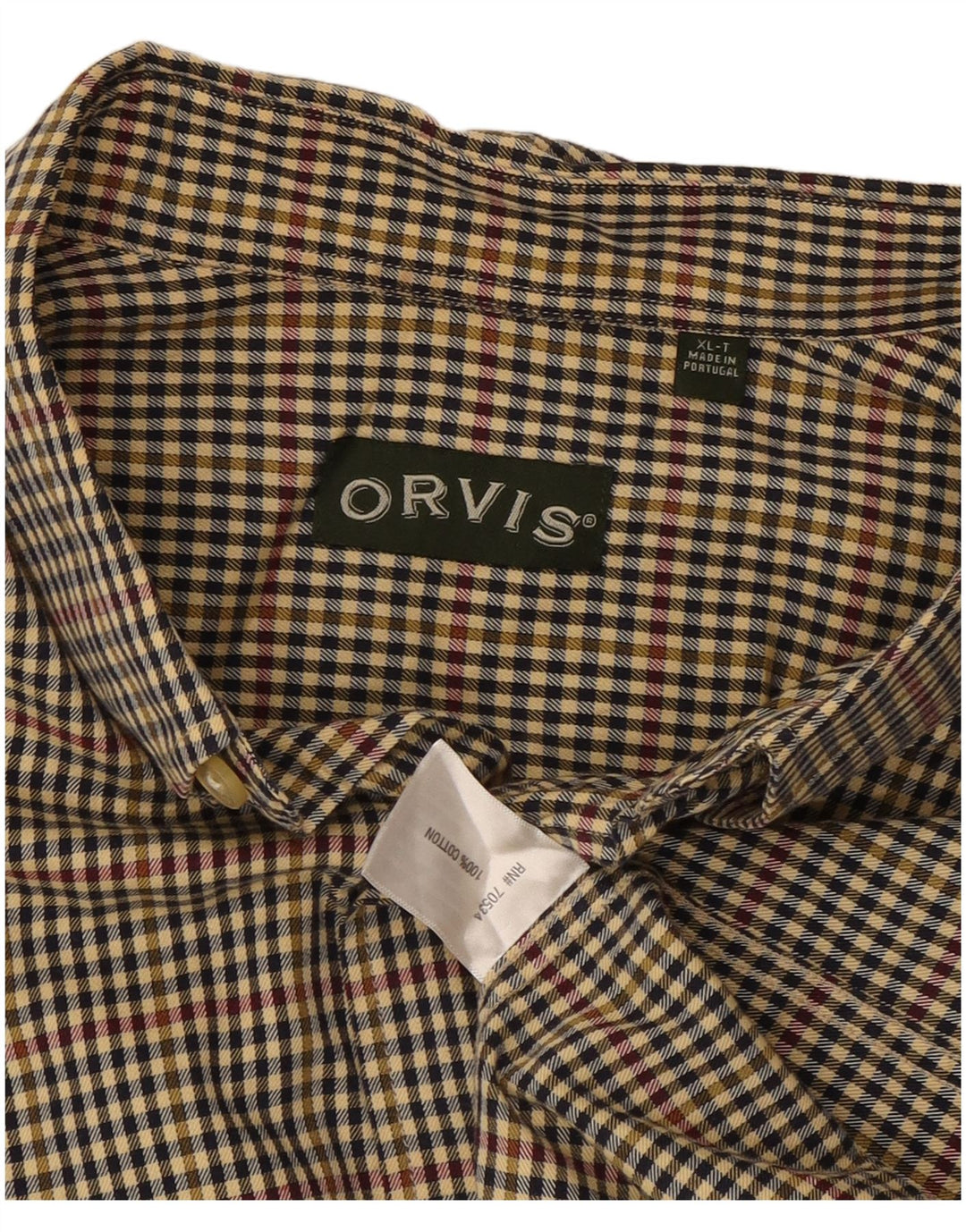 Cămașă înaltă pentru bărbați Orvis XL, bumbac vichy multicolor