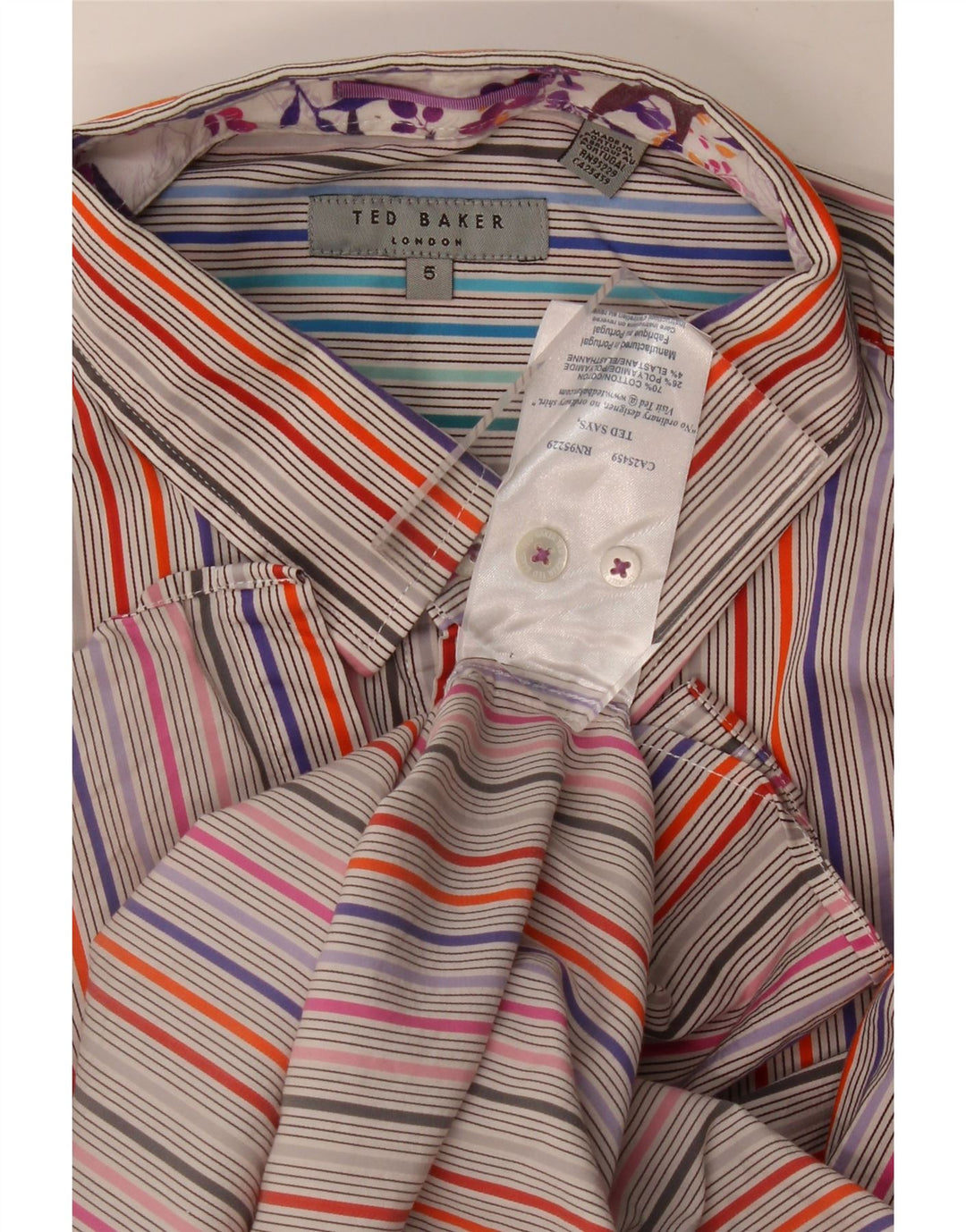 Cămașă pentru bărbați Ted Baker Mărimea 5 XL, bumbac cu dungi multicolore