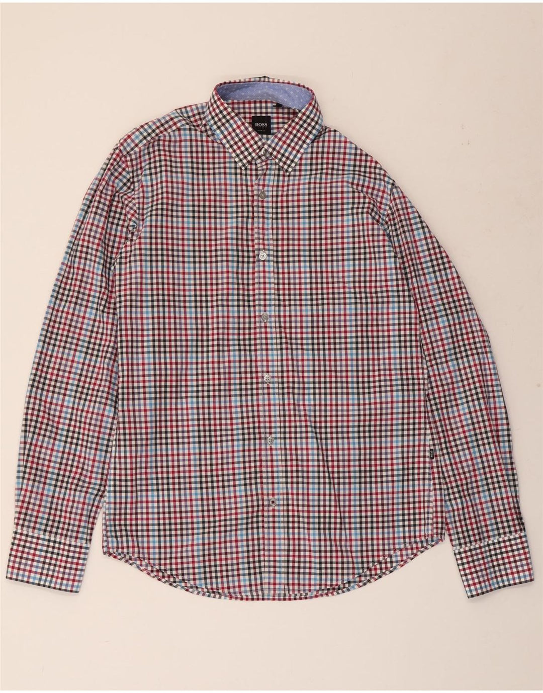 Cămașă pentru bărbați HUGO BOSS Slim Fit, bumbac vichy multicolor mediu