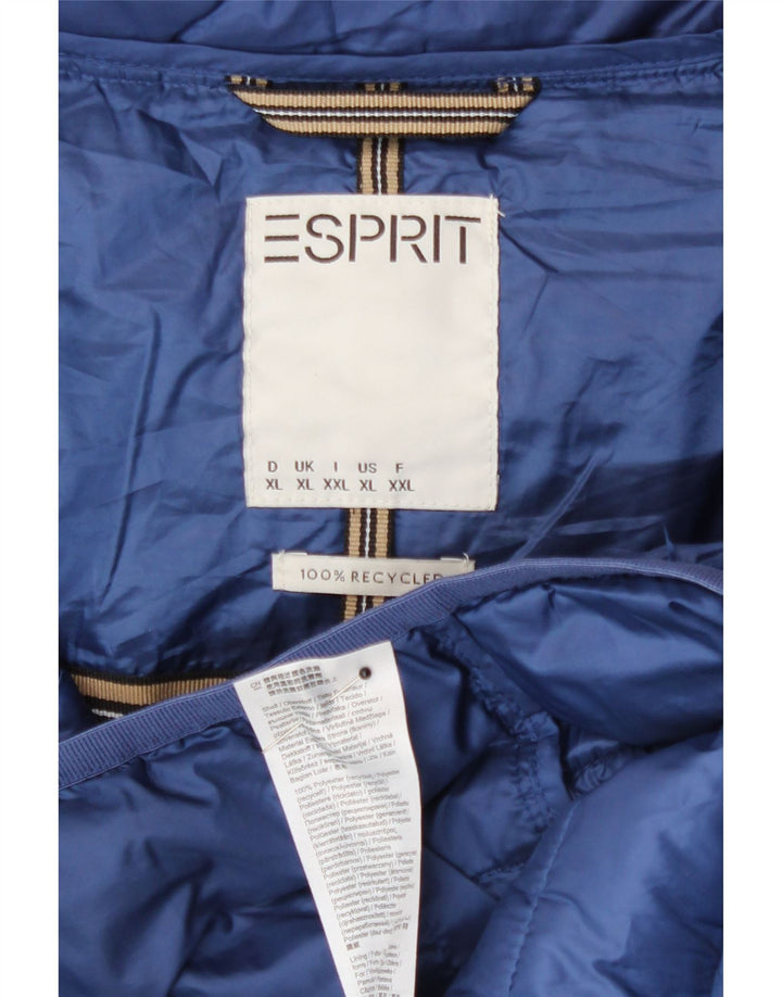 Jachetă căptușită cu glugă pentru femei Esprit UK 18 XL, poliester albastru