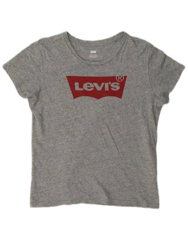 Tricou cu grafic pentru femei Levi's Top UK 14 Medium Grey Flecked Bumbac