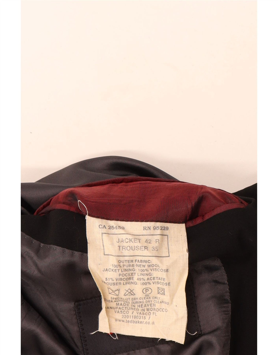 Jachetă Ted Baker pentru bărbați, cu 3 nasturi, US 42 XL, lână neagră