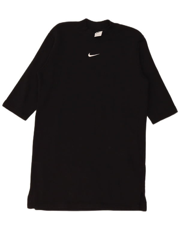 Rochie tricou supradimensionată Nike pentru femei cu mâneci 3/4 UK 6 XS bumbac negru
