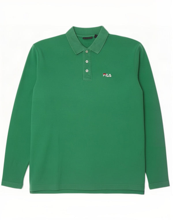 Camaș polo cu mânecă lungă pentru bărbați Fila XL, bumbac verde
