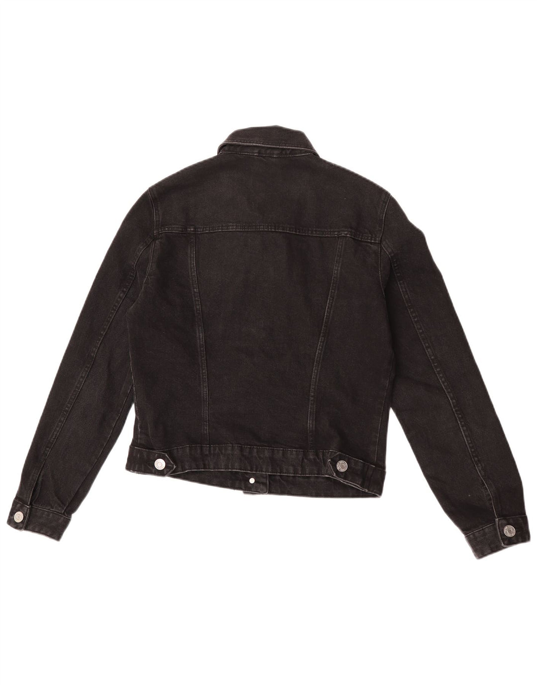 Jachetă de denim scurtă pentru femei Zara UK 12 Medium Black