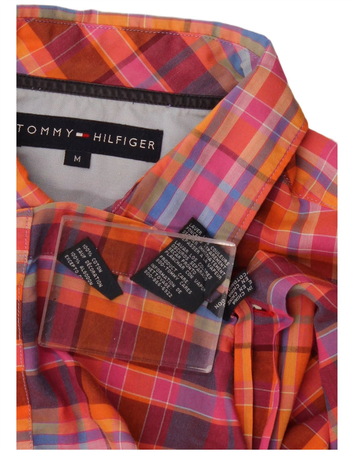 Cămașă cu mânecă scurtă Tommy Hilfiger pentru bărbați, bumbac cu carouri roșii medii