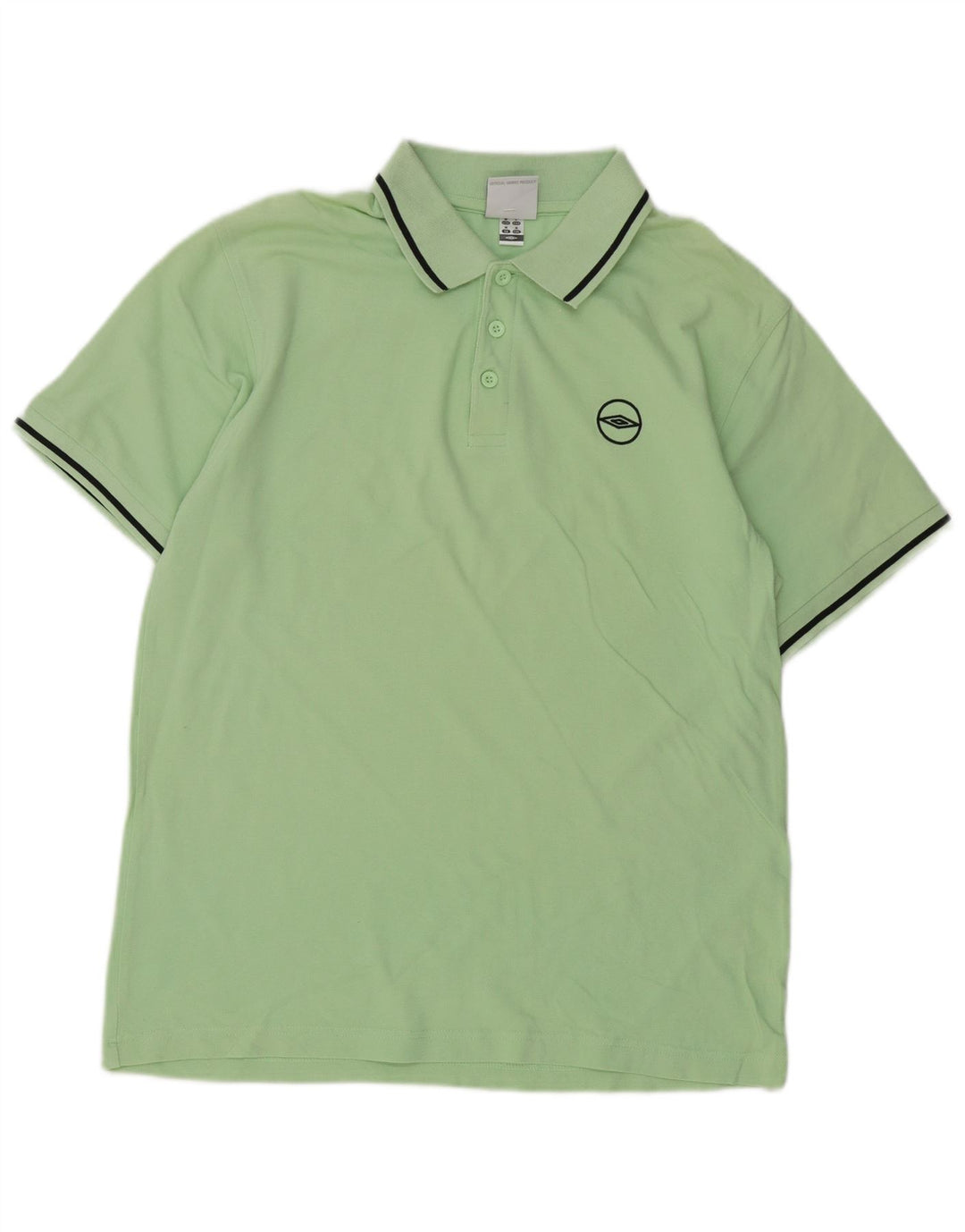 Cămașă polo Umbro pentru bărbați, bumbac cu dungi verzi medii