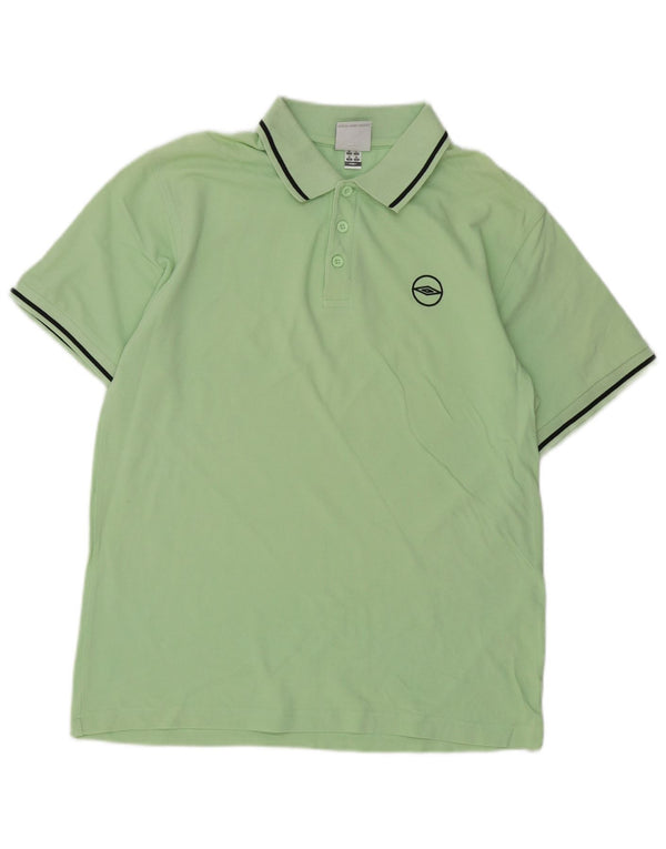 Cămașă polo Umbro pentru bărbați, bumbac cu dungi verzi medii