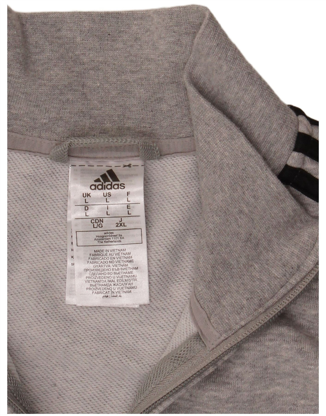 Jachetă de top pentru trening Adidas pentru femei, mare, gri bumbac cu pete