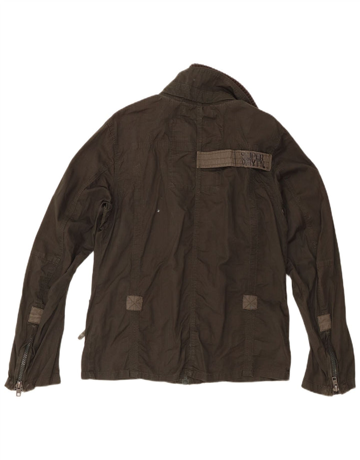 Jachetă Superdry pentru bărbați dublă Blacklabel Utility UK 36 Small Khaki Bumbac