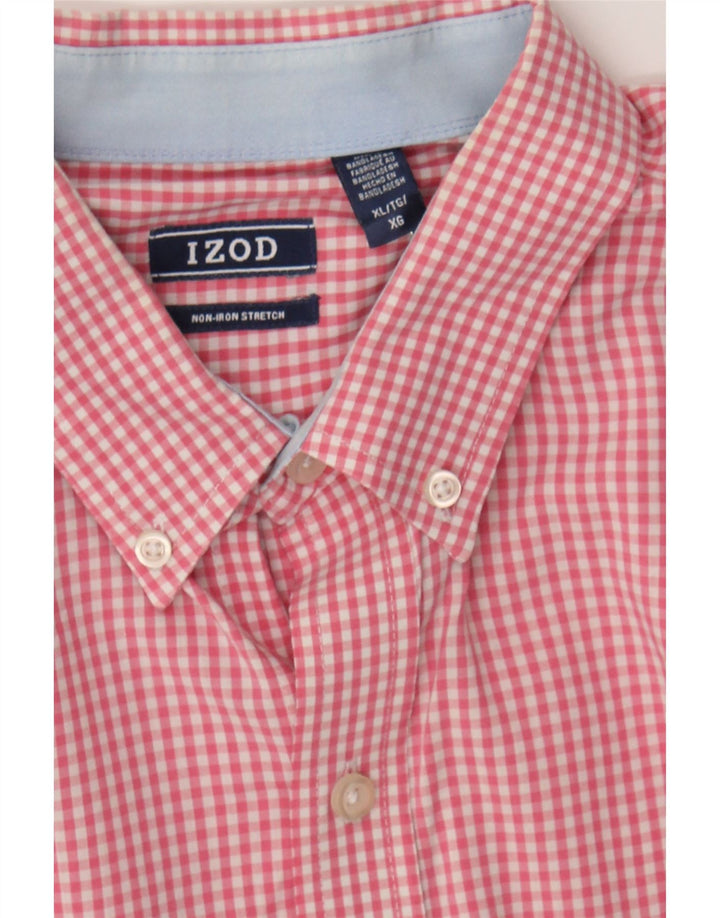 IZOD Mens Shirt XL Pink Gingham Vintage Izod and Second-Hand Izod from Messina Hembry 