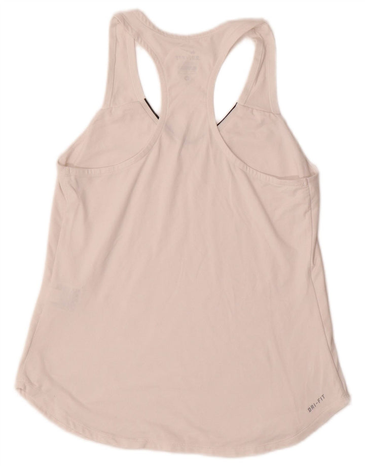 Top Vest NIKE Dri Fit pentru femei UK 12 Poliester alb mediu