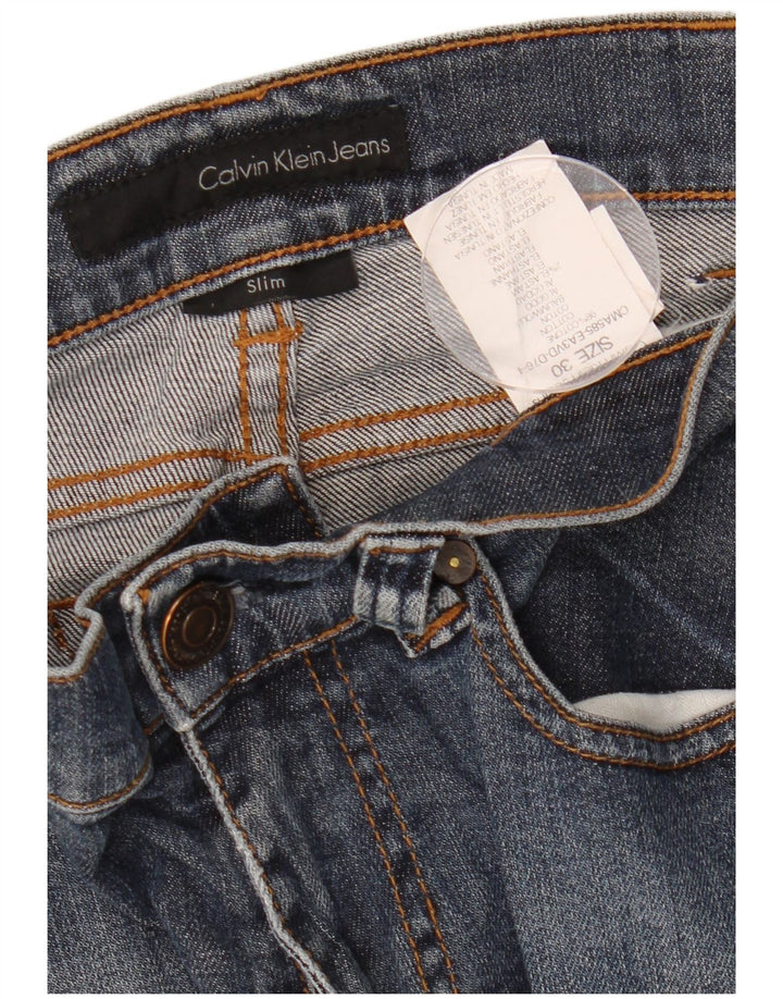 Blugi slim pentru femei CALVIN KLEIN L30 L28 bumbac bleumarin