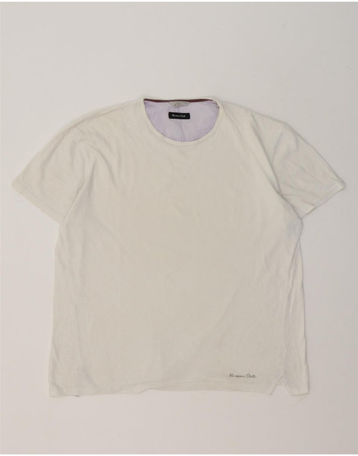 Tricou Massimo Dutti pentru bărbați Top mare alb catifelat
