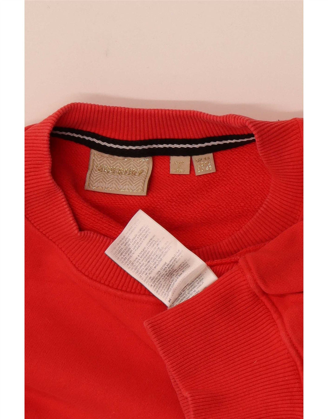 Pulover supradimensionat pentru femei Superdry UK 14 Bumbac roșu mare