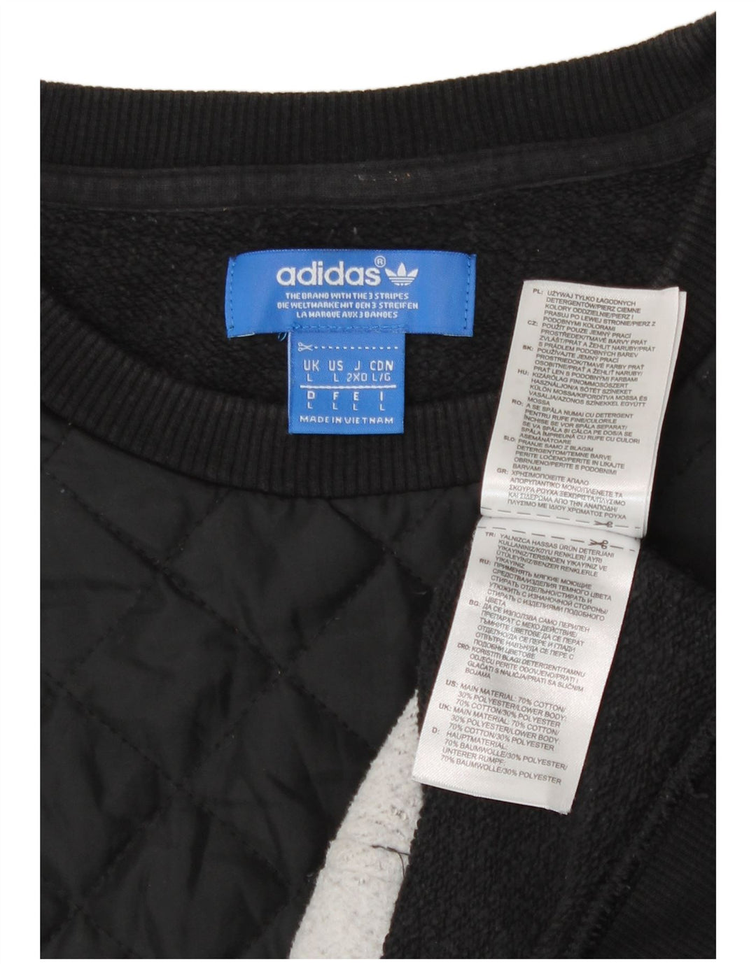 Hanorac pentru bărbați Adidas Jumper mare, negru, color block, bumbac