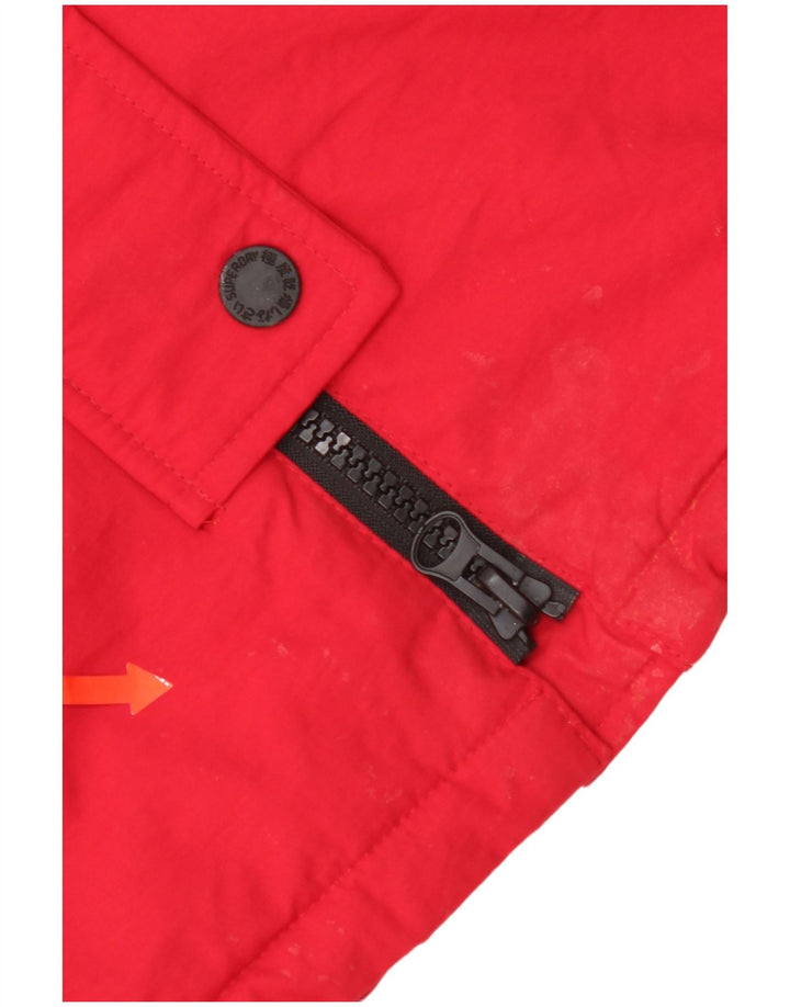 Jachetă parka supradimensionată cu glugă Superdry pentru femei UK 10 Small Red Nylon