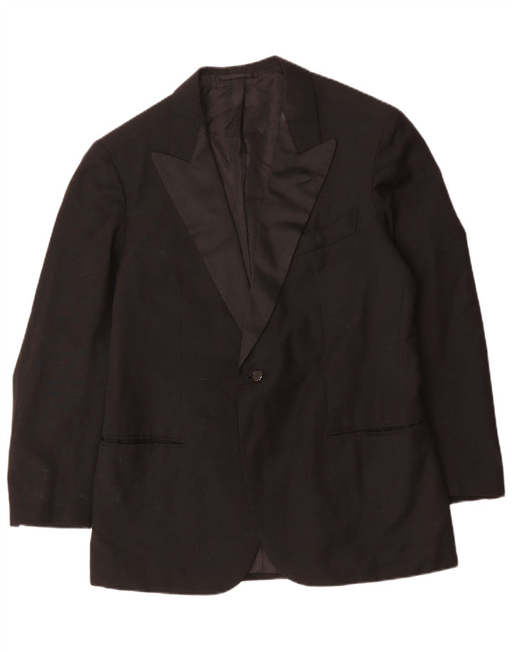 Jachetă vintage pentru bărbați cu 1 nasture, UK 38 Medium Black