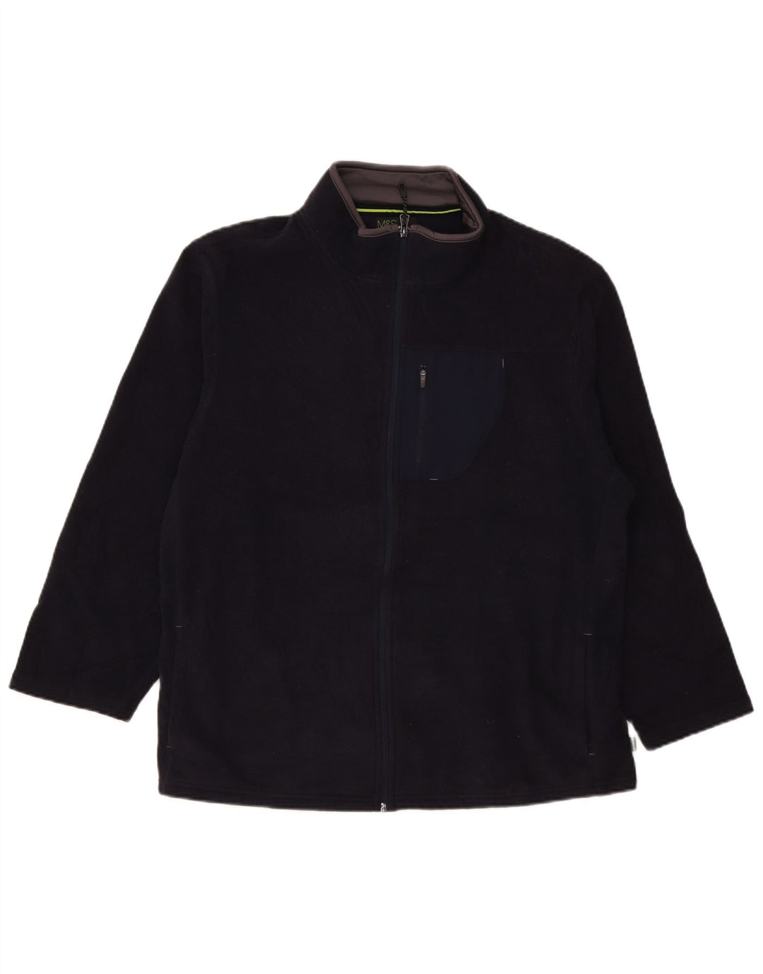 Jachetă fleece pentru bărbați Marks & Spencer, cu ajustare normală, UK 40, mare, bleumarin