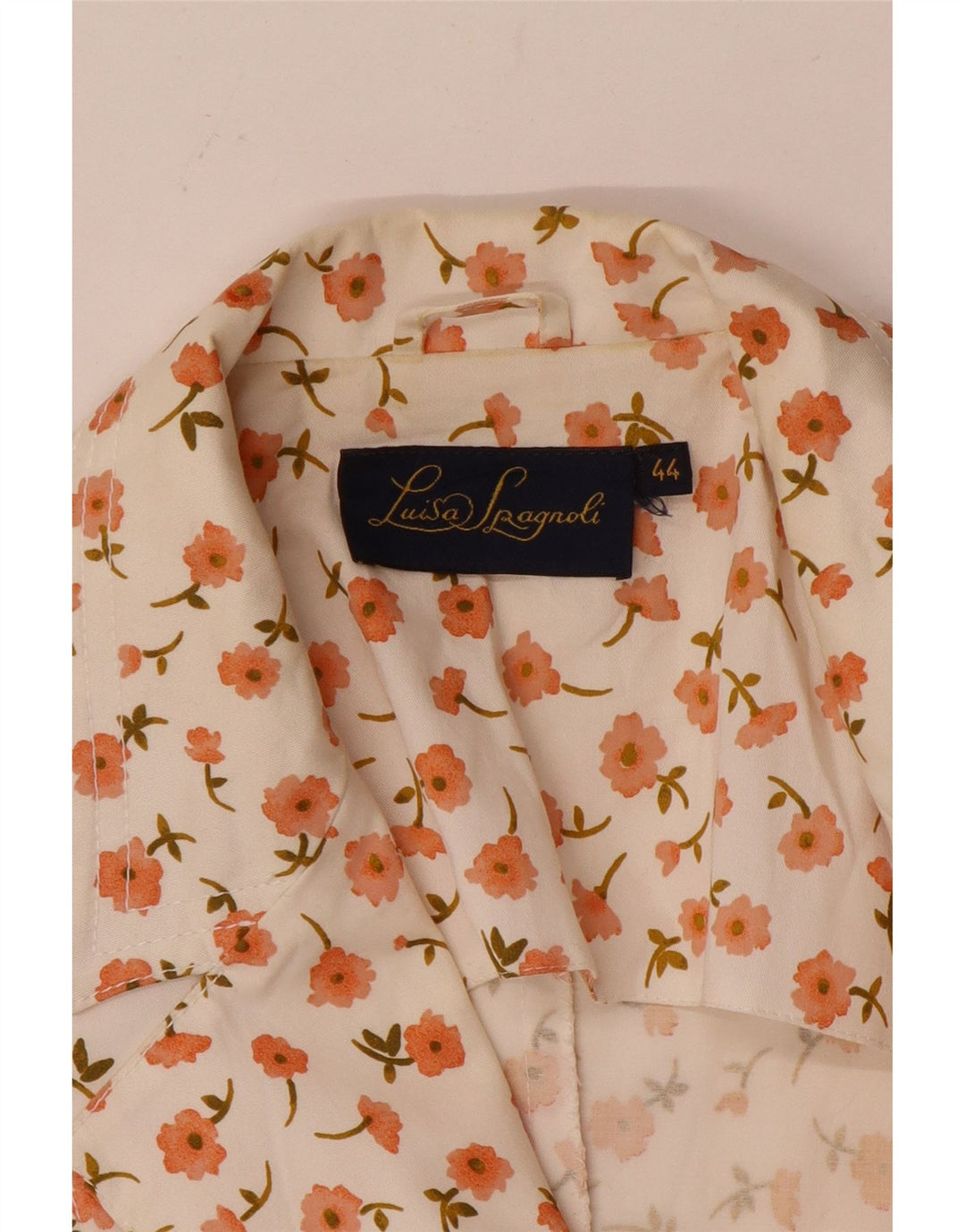 LUISA SPAGNOLI Jachetă Blazer Femei cu 3 nasturi IT 44 Medium White Floral