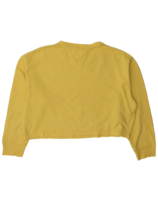 Pulover oversize crop Tommy Hilfiger pentru femei UK 16 Large Yellow