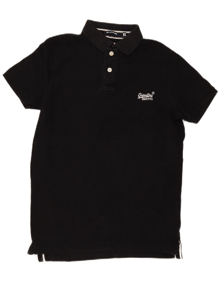 Tricou polo pentru bărbați Superdry XL, bumbac negru