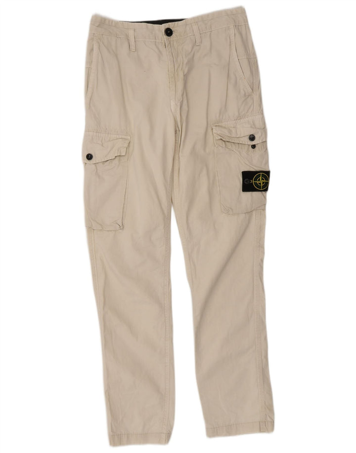STONE ISLAND Pantaloni cargo subțiri pentru bărbați W29 L29 bumbac bej