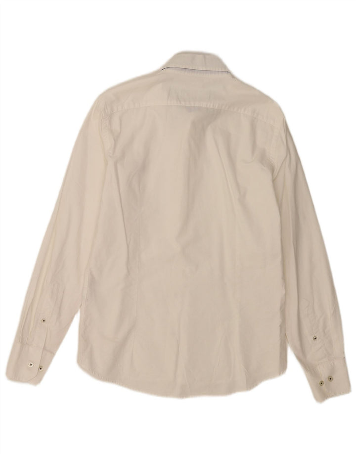 Cămașă Super Slim Fit Fred Perry pentru bărbați, bumbac alb mic
