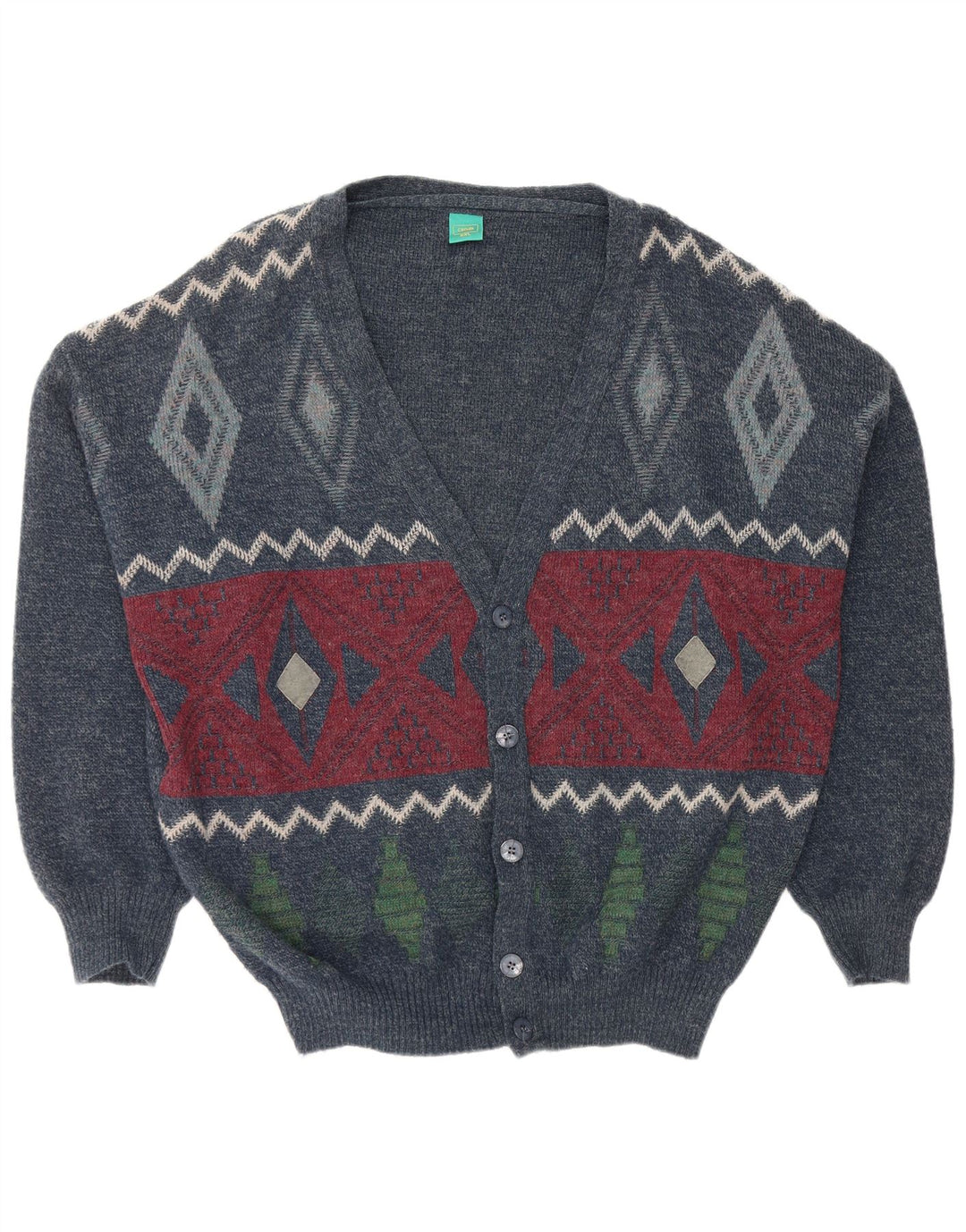 Pulover cardigan pentru bărbați CANDA 2XL, albastru marin Argyle/Diamond Acrylic