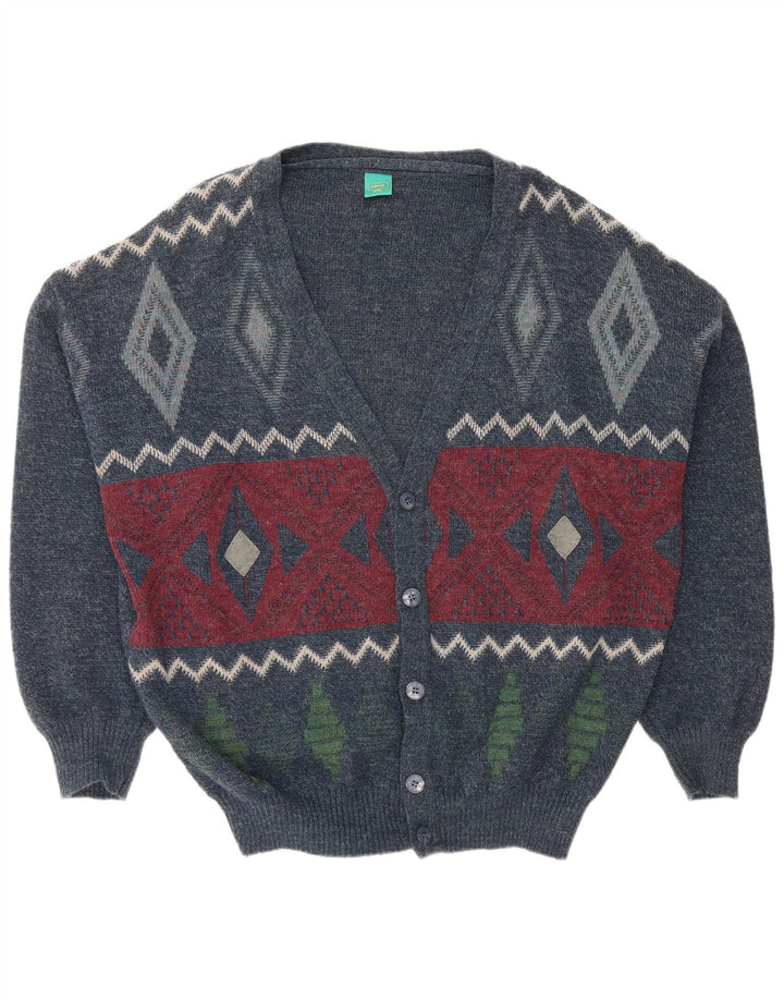 Pulover cardigan pentru bărbați CANDA 2XL, albastru marin Argyle/Diamond Acrylic