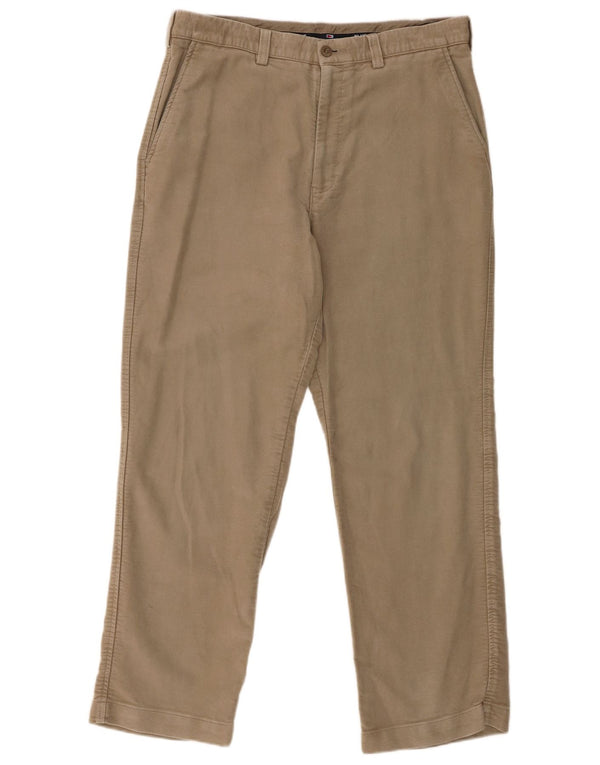 Marks & Spencer Mens Blue Harbour Straight Chino Trousers W34 L29 Beige