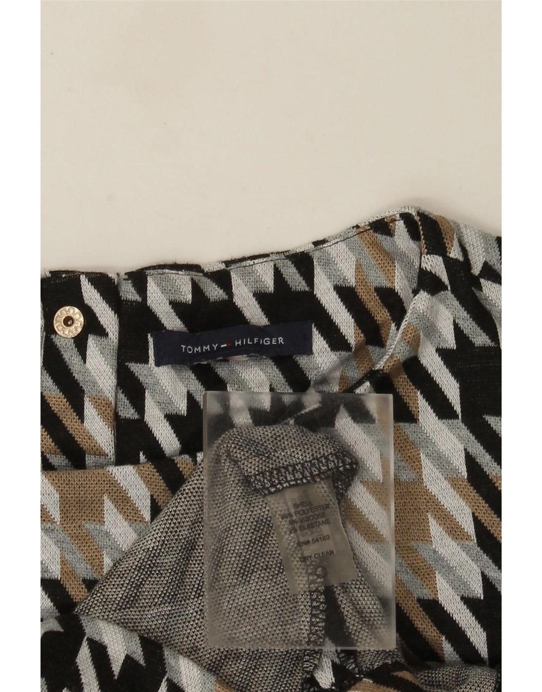 Tommy Hilfiger Rochie Schimbată pentru Damă UK 12 Medium Multicolor Houndstooth